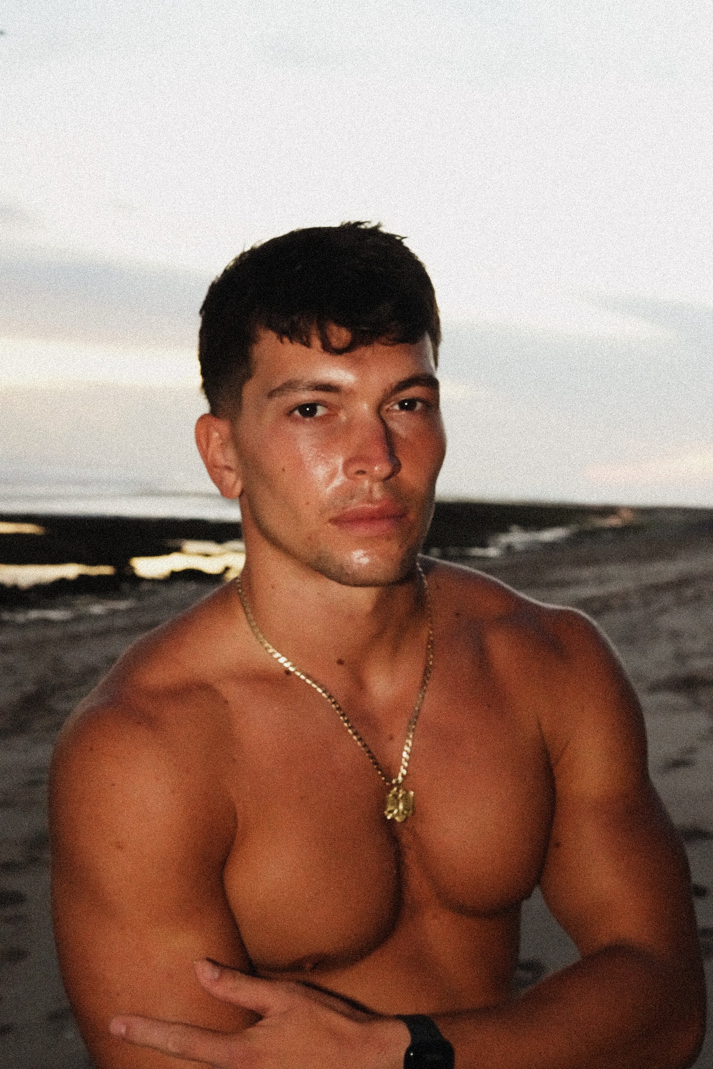 Night beach portrait